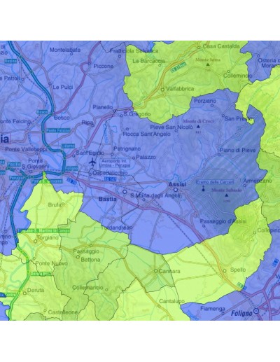 Mappa stradale con comuni della provincia di...