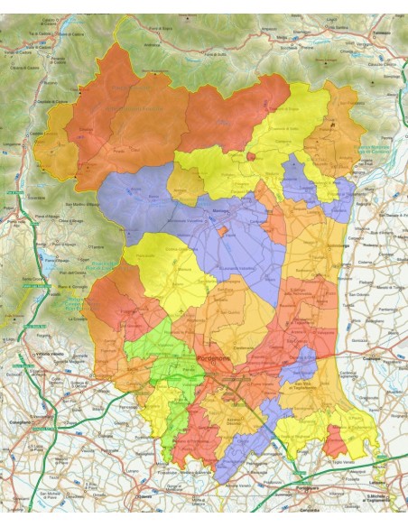 Mappa stradale con comuni della provincia di Pordenone pdf