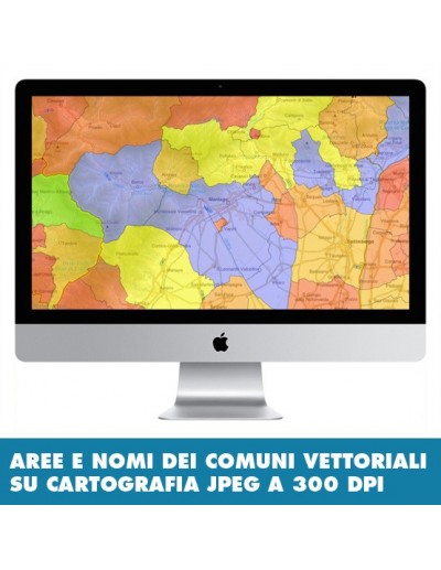Mappa stradale con comuni della provincia di...