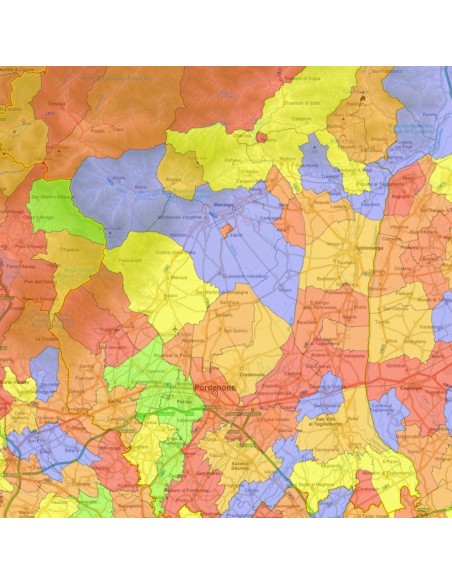 Mappa stradale con comuni della provincia di Pordenone pdf