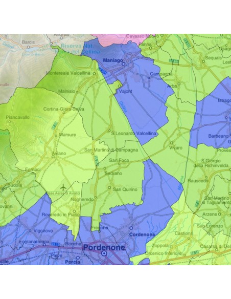 Mappa stradale con comuni della provincia di Pordenone pdf