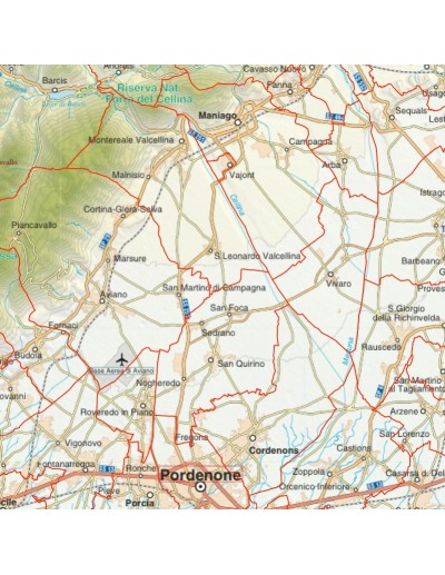 Mappa stradale con comuni della provincia di...