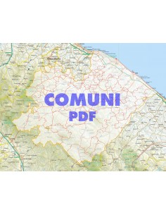 Mappa stradale con comuni della provincia di Pesaro...