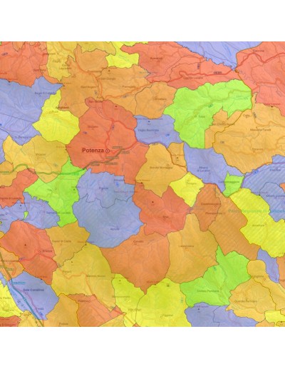 Mappa stradale con comuni della provincia di...