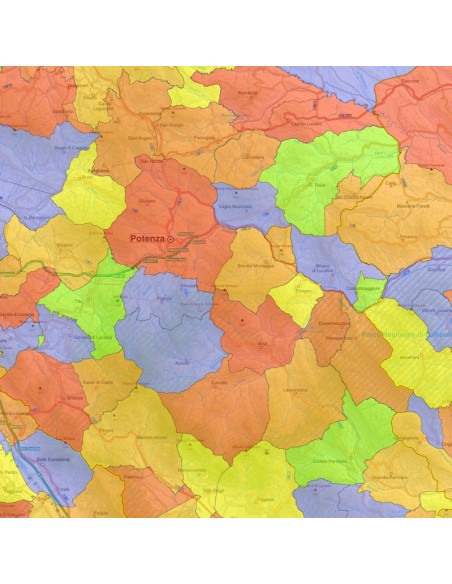 Mappa stradale con comuni della provincia di Potenza pdf