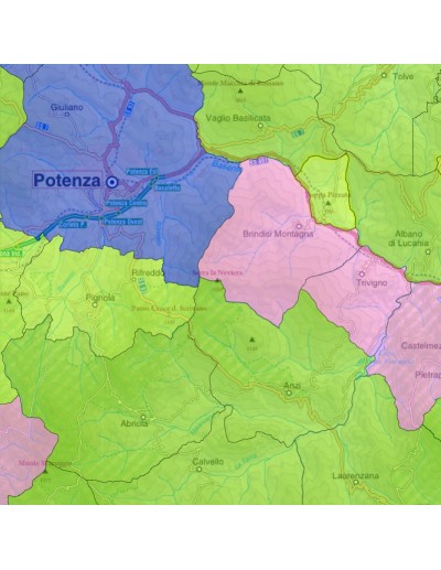 Mappa stradale con comuni della provincia di...