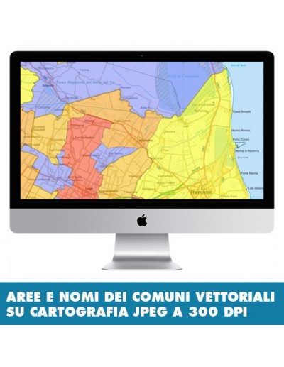 Mappa stradale con comuni della provincia di...