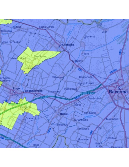 Mappa stradale con comuni della provincia di Ravenna pdf