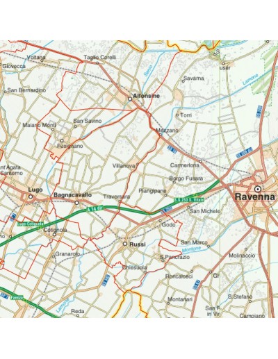Mappa stradale con comuni della provincia di...