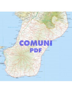 Mappa stradale con comuni della provincia di Reggio...