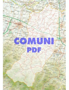 Mappa stradale con comuni della provincia di Reggio...