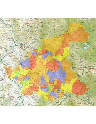 Mappa stradale con comuni della provincia di...