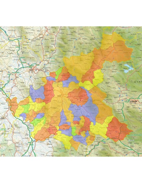 Mappa stradale con comuni della provincia di Rieti pdf