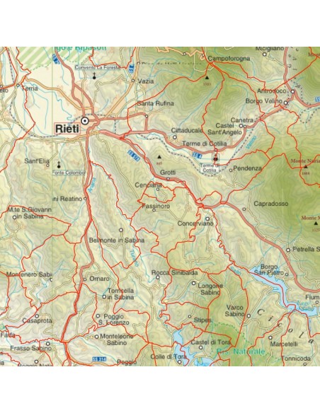 Mappa stradale con comuni della provincia di Rieti pdf