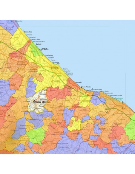 Mappa stradale con comuni della provincia di Rimini pdf