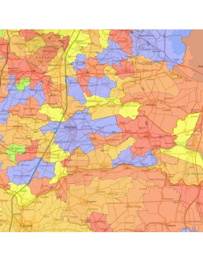 Mappa stradale con comuni della provincia di...