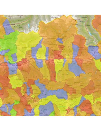 Mappa stradale con comuni della provincia di...