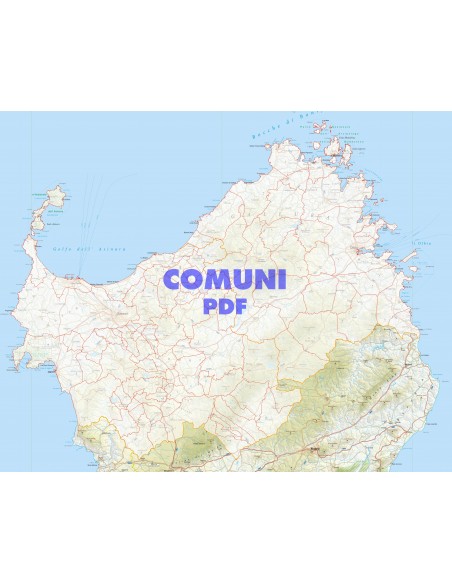 Mappa stradale con comuni della provincia di Sassari pdf