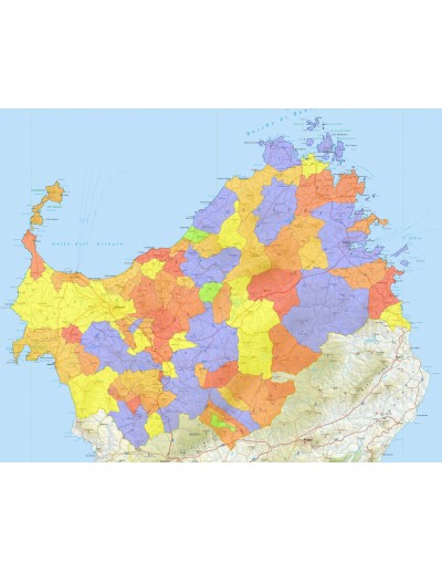 Mappa stradale con comuni della provincia di...