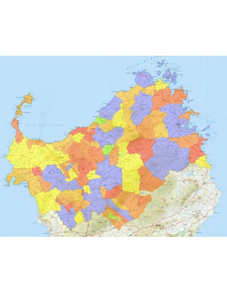 Mappa stradale con comuni della provincia di Sassari pdf