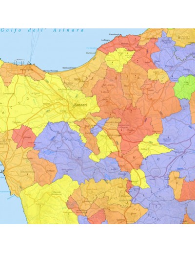 Mappa stradale con comuni della provincia di...