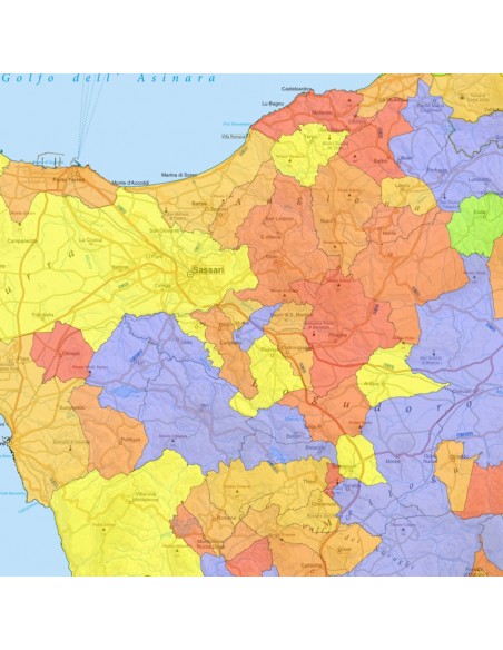 Mappa stradale con comuni della provincia di Sassari pdf