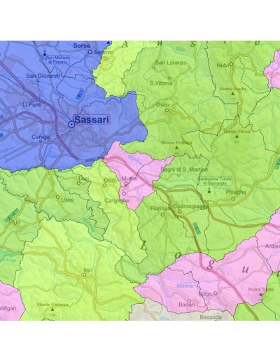 Mappa stradale con comuni della provincia di...