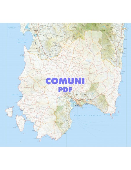 Mappa stradale con comuni della provincia Sud Sardegna pdf