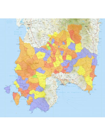 Mappa stradale con comuni della provincia Sud...