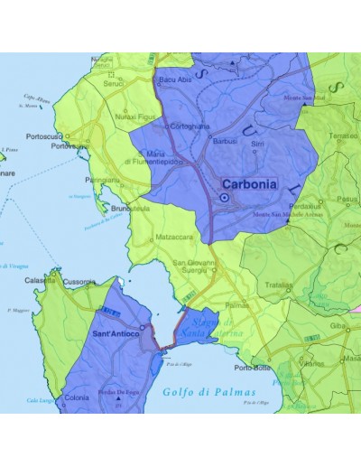 Mappa stradale con comuni della provincia Sud...