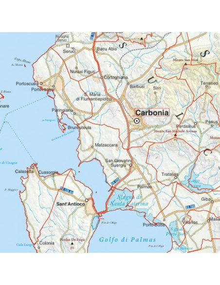 Mappa stradale con comuni della provincia Sud Sardegna pdf