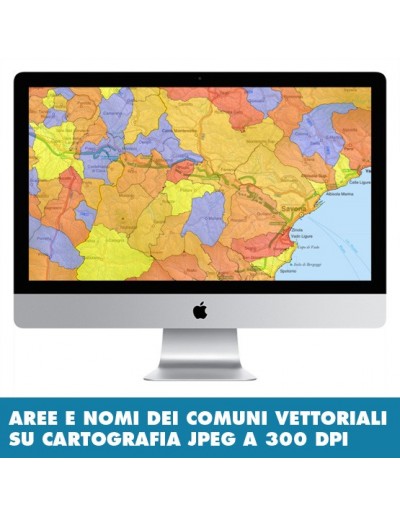 Mappa stradale con comuni della provincia di...