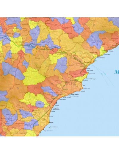 Mappa stradale con comuni della provincia di...