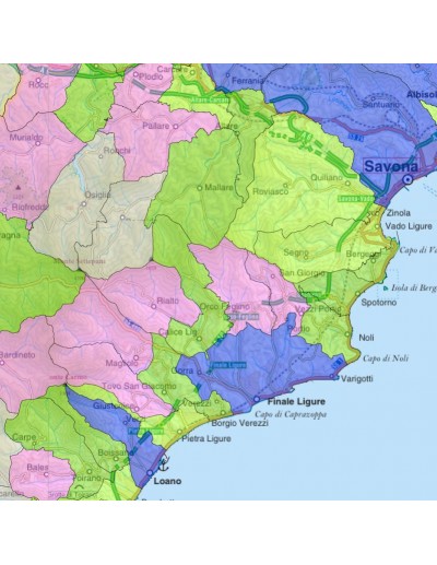 Mappa stradale con comuni della provincia di...