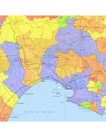 Mappa stradale con comuni della provincia di Taranto pdf
