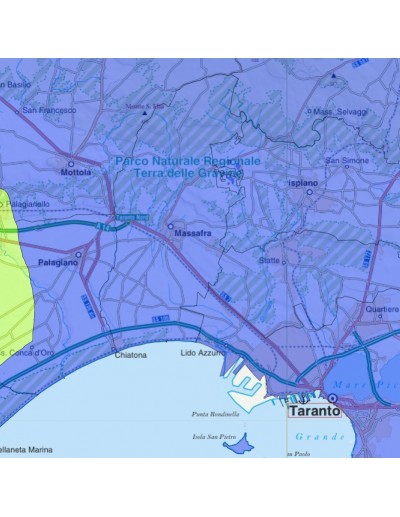 Mappa stradale con comuni della provincia di...