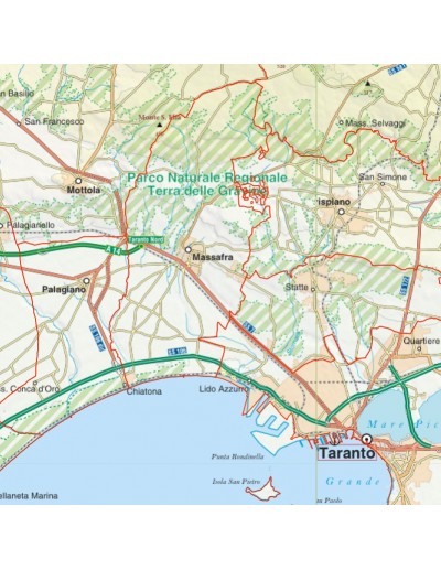 Mappa stradale con comuni della provincia di...