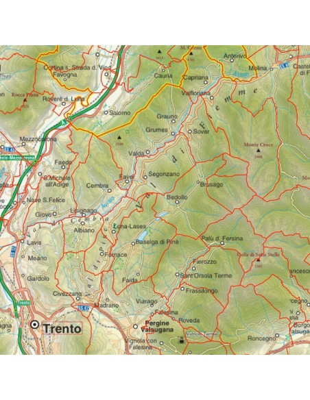 Mappa stradale con comuni della provincia di Trento pdf