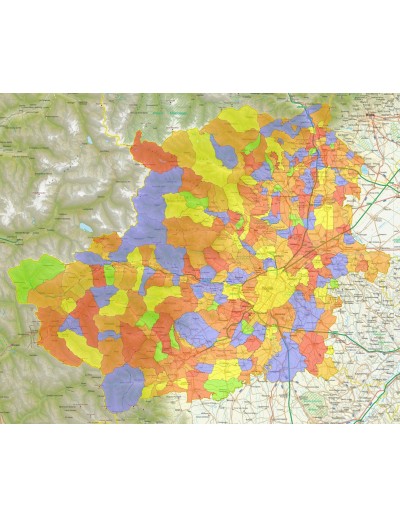 Mappa stradale con comuni della provincia di...