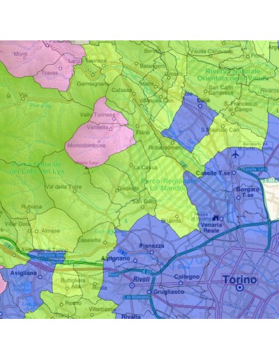 Mappa stradale con comuni della provincia di...