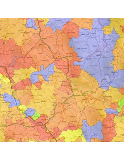 Mappa stradale con comuni della provincia di...