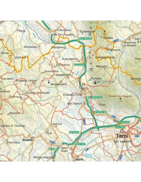 Mappa stradale con comuni della provincia di Terni pdf