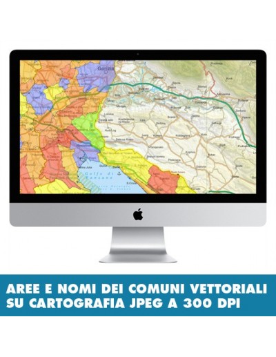 Mappa stradale con comuni della provincia di...