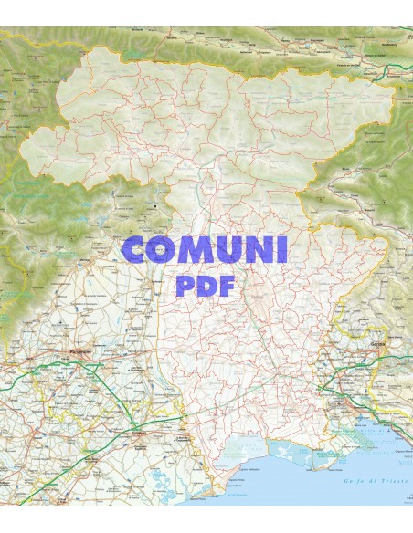 Mappa stradale con comuni della provincia di Udine pdf