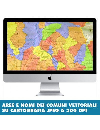 Mappa stradale con comuni della provincia di...