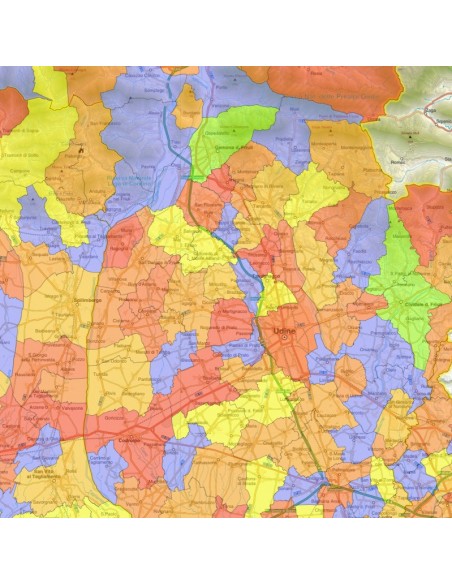 Mappa stradale con comuni della provincia di Udine pdf