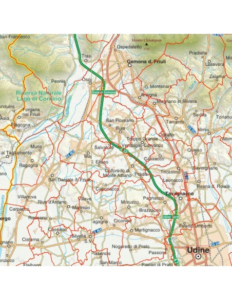 Mappa stradale con comuni della provincia di Udine pdf