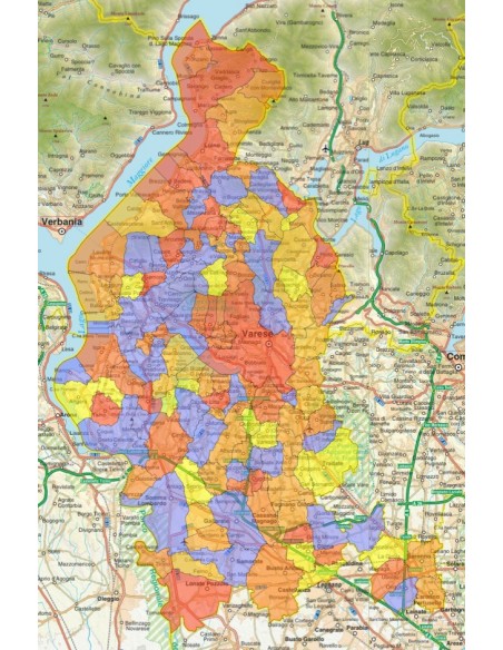 Mappa stradale con comuni della provincia di Varese pdf