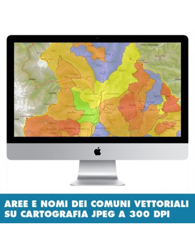 Mappa stradale con comuni della provincia di...