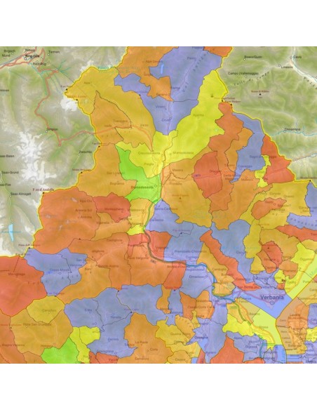 Mappa stradale con comuni della provincia di Verbano pdf